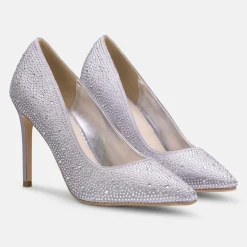 Perfect Bridal Sparkly Prom Shoes | Silver Prom Shoes*Electra Crystal Embellished High Heel Court Shoe Silver