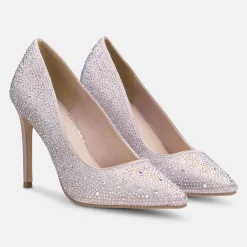 Perfect Bridal Sparkly Prom Shoes | Prom Shoes*Electra Crystal Embellished High Heel Court Shoes Taupe
