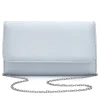 Perfect Bridal Something Blue Gifts | Wedding Guest Bags*Evie Blue Satin Clutch Bag Pale Blue