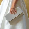 Perfect Bridal Wedding Handbags*Evie Dyeable Satin Bridal Clutch Bag Ivory