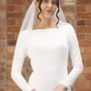 Perfect Bridal Single Tier Veils | Elbow Length Veils*Single Tier Pearl and Diamante Edge Short Veil Ivory