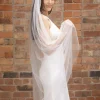 Perfect Bridal Single Tier Veils | Waltz Length Veils*Single Tier Cut Edge Crystal Waltz Length Veil Ivory