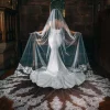 Perfect Bridal Single Tier Veils | Chapel Length & Cathedral Veils*Single Tier Statement Lace Motif Cathedral Veil Ivory