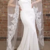 Perfect Bridal Single Tier Veils | Floor Length Veils*Single Tier Floor Length Veil with Lace Train Ivory