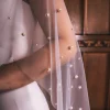 Perfect Bridal Single Tier Veils | Fingertip Veils*Single Tier Short Scattered Pearl Veil Ivory