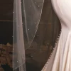 Perfect Bridal Single Tier Veils | Floor Length Veils*Single Tier Pencil Edge Scattered Pearl Veil Ivory