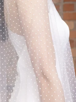 Perfect Bridal Single Tier Veils | Floor Length Veils*Single Tier Polka Dot Floor Length Veil Ivory