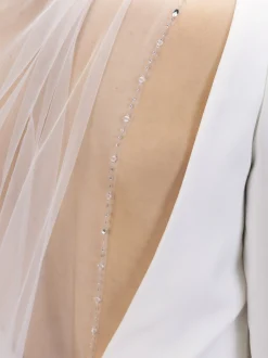 Perfect Bridal Single Tier Veils | Chapel Length & Cathedral Veils*Single Tier Beaded Edge Bridal Veil Ivory