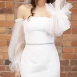 Perfect Bridal Wedding Dress Sleeves*Tulle Puff Sleeves Ivory