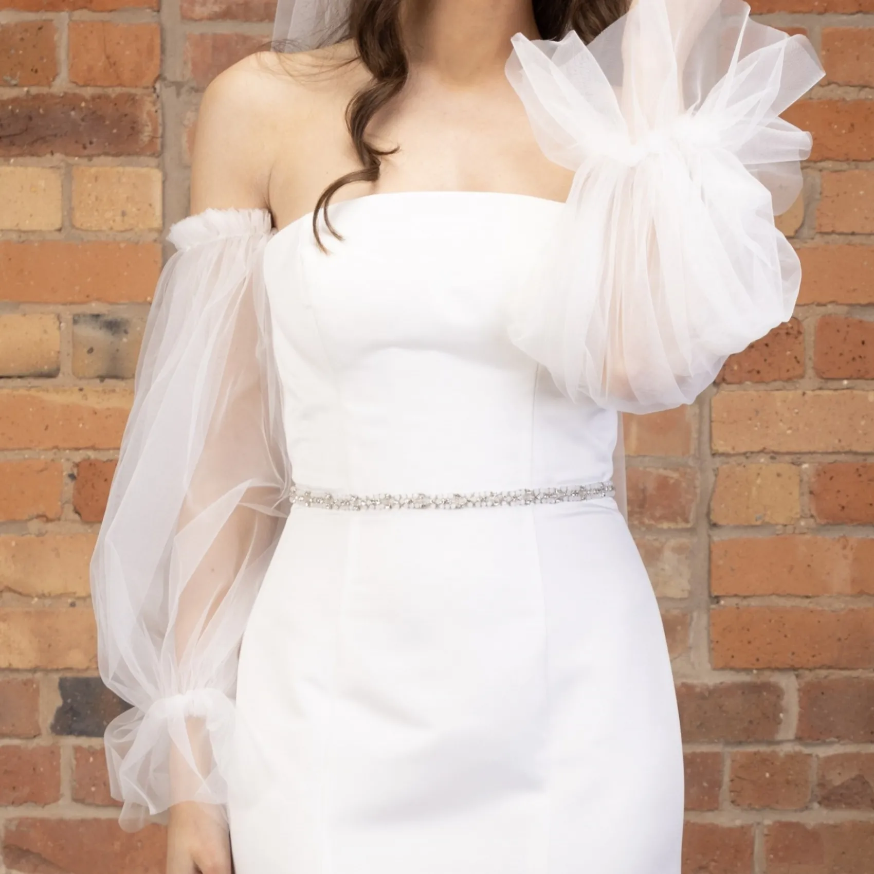 Perfect Bridal Wedding Dress Sleeves*Tulle Puff Sleeves Ivory