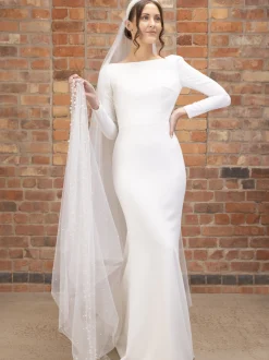 Perfect Bridal Two Tier Veils | Chapel Length & Cathedral Veils*Two Tier Heavily Embellished Pearl Cathedral Veil Ivory