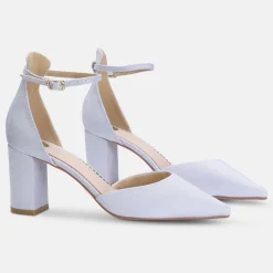 Perfect Bridal Mother Of The Bride Shoes | Wedding Shoes*Liberty Blue Suede Block Heel Ankle Strap Court Shoes Blue