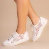 Perfect Bridal Wedding Shoes | Lace Wedding Shoes*Oakley Embroidered Lace Wedding Trainers Ivory