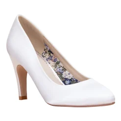 Perfect Bridal Wedding Shoes | Mid Heel*Parker Dyeable Satin Classic Bridal Court Shoes Ivory