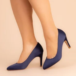 Perfect Bridal Wedding Guest Shoes | Mother Of The Bride Shoes*Parker Satin Classic Bridal Court Shoes Midnight