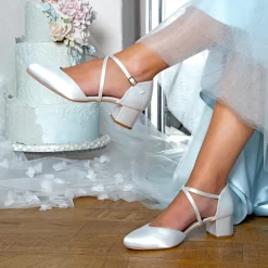 Perfect Bridal Mother Of The Bride Shoes | Wedding Shoes*Remi Satin Block Heel Courts (Wide Fit) Ivory