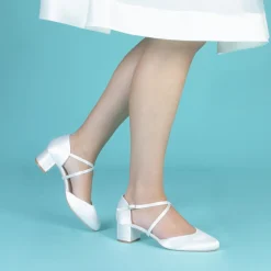 Perfect Bridal Mother Of The Bride Shoes | Wedding Shoes*Remi Satin Block Heel Courts (Wide Fit) Ivory