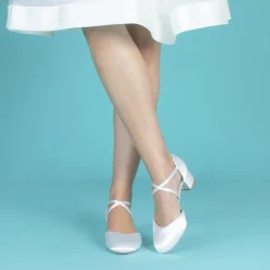Perfect Bridal Mother Of The Bride Shoes | Wedding Shoes*Remi Satin Block Heel Courts (Wide Fit) Ivory