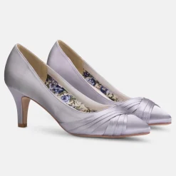 Perfect Bridal Wedding Guest Shoes | Mother Of The Bride Shoes*Sally Satin Mid Heel Court Shoes Silver