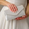 Perfect Bridal Wedding Handbags*Simone Dyeable Satin Envelope Clutch Bag Ivory