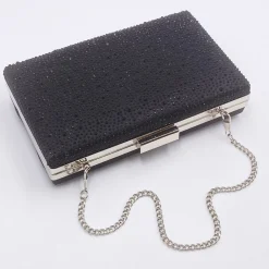 Perfect Bridal Prom Bags | Occasion Handbags*Sorrel Sparkly Diamante Box Clutch Bag Black