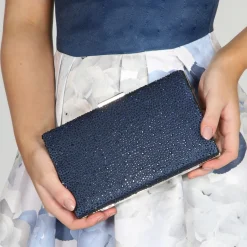 Perfect Bridal Prom Bags | Occasion Handbags*Sorrel Sparkly Diamante Box Clutch Bag Navy