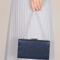 Perfect Bridal Prom Bags | Occasion Handbags*Sorrel Sparkly Diamante Box Clutch Bag Navy