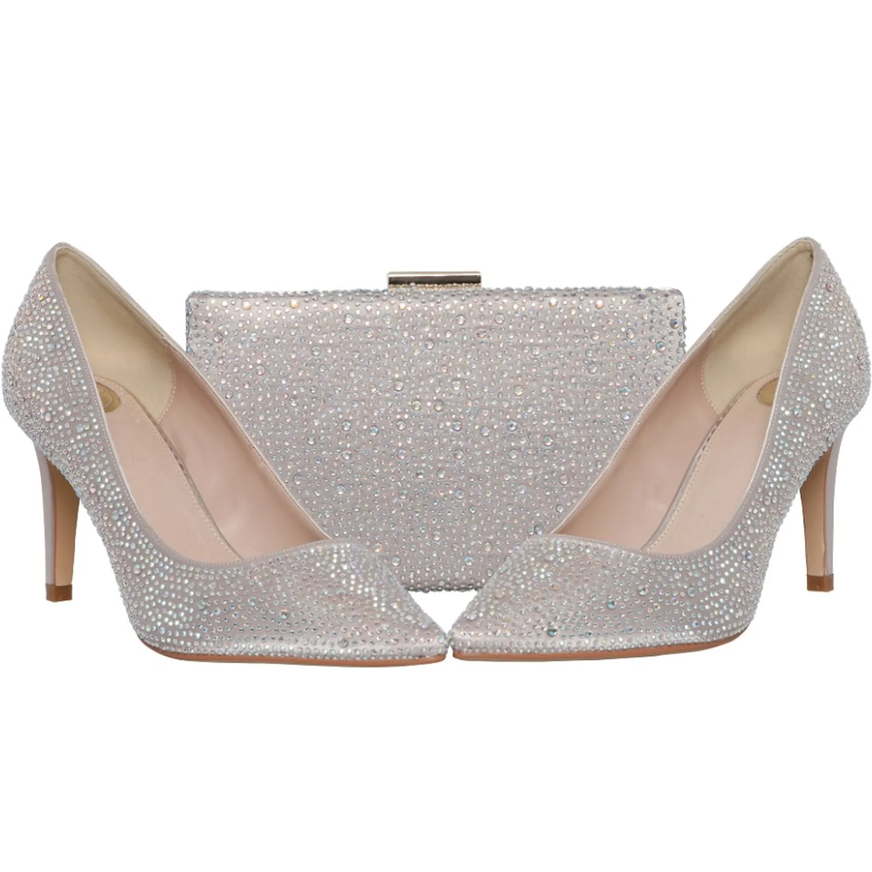 Perfect Bridal Prom Bags | Occasion Handbags*Sorrel Sparkly Diamante Box Clutch Taupe