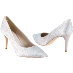 Perfect Bridal Sparkly Prom Shoes | Prom Shoes*Stara Crystal Embellished Pointed Courts Taupe