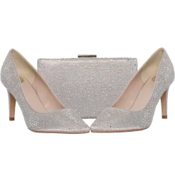 Perfect Bridal Sparkly Prom Shoes | Prom Shoes*Stara Crystal Embellished Pointed Courts Taupe