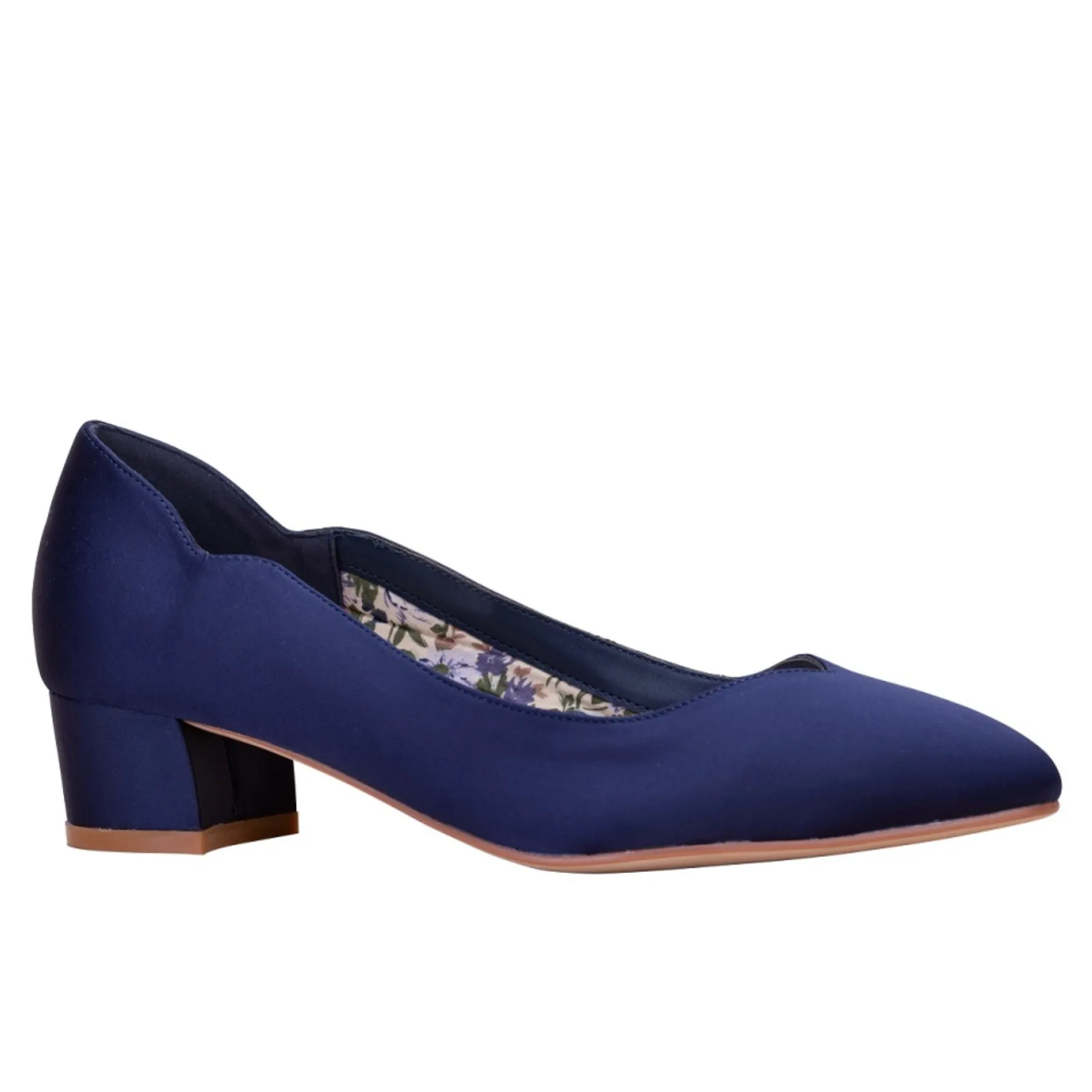 Perfect Bridal Wedding Guest Shoes | Mother Of The Bride Shoes*Sutton Satin Low Block Heel Court Shoes Midnight