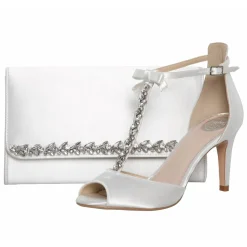 Perfect Bridal Wedding Handbags*Yvette Dyeable Satin and Crystal Clutch Bag Ivory