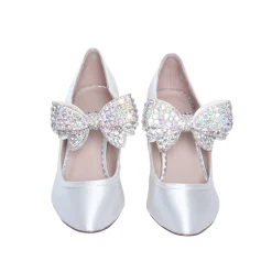 Perfect Bridal Bride Gifts | Shoe Jewellery*Zinnia Crystal Embellished Large Bow Shoe Clips Ivory