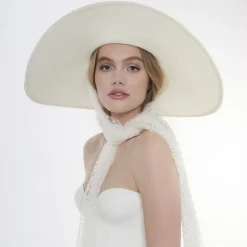 Poirier Bridal Hats*Poppy Vintage Bridal Hat with Polka Dot Veil Ivory