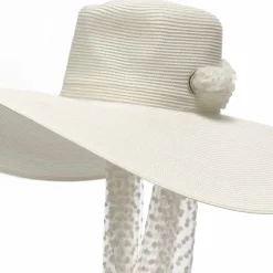 Poirier Bridal Hats*Poppy Vintage Bridal Hat with Polka Dot Veil Ivory