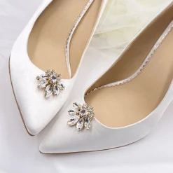 Lace & Favour Bride Gifts | Shoe Jewellery*Precious Gold Crystal Shoe Clips