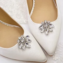 Lace & Favour Bride Gifts | Shoe Jewellery*Precious Silver Crystal Shoe Clips