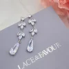 Lace & Favour Silver Prom Jewellery | Prom Earrings*Radiance Long Cubic Zirconia Drop Earrings Silver