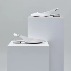 Rainbow Club Bridesmaid Shoes | Wedding Shoes*Alise Dyeable Ivory Satin Slingback Pointed Pumps Ivory/ Silver
