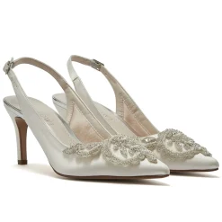 Rainbow Club Mother Of The Bride Shoes | Wedding Shoes*Bridgitte Satin Embellished Pointed Court Shoes Ivory