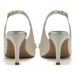 Rainbow Club Mother Of The Bride Shoes | Wedding Shoes*Bridgitte Satin Embellished Pointed Court Shoes Ivory