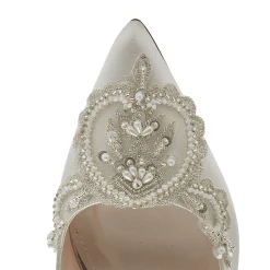 Rainbow Club Mother Of The Bride Shoes | Wedding Shoes*Bridgitte Satin Embellished Pointed Court Shoes Ivory