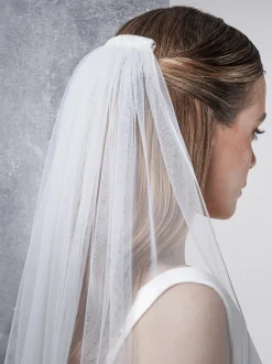 Rainbow Club Single Tier Veils | Fingertip Veils*Cheerfulness Single Tier Veil with Scattered Diamantes Ivory