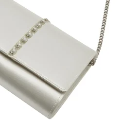 Rainbow Club Wedding Handbags*Claudia Dyeable Satin Embellished Clutch Bag Ivory