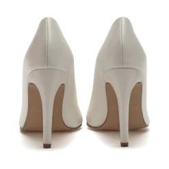 Rainbow Club Wedding Shoes | High Heel*Coco Dyeable Satin Pointed Court Shoes Ivory