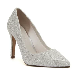 Rainbow Club Sparkly Prom Shoes | White Prom Shoes*Coco Snow Glitter Pointed Court Shoes Ivory