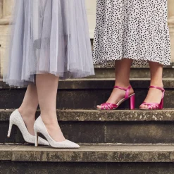 Rainbow Club Sparkly Prom Shoes | White Prom Shoes*Coco Snow Glitter Pointed Court Shoes Ivory
