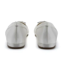 Rainbow Club Wedding Shoes | Shoes For Dyeing*Dulcie Dyeable Satin Pumps with Crystal Brooch Ivory