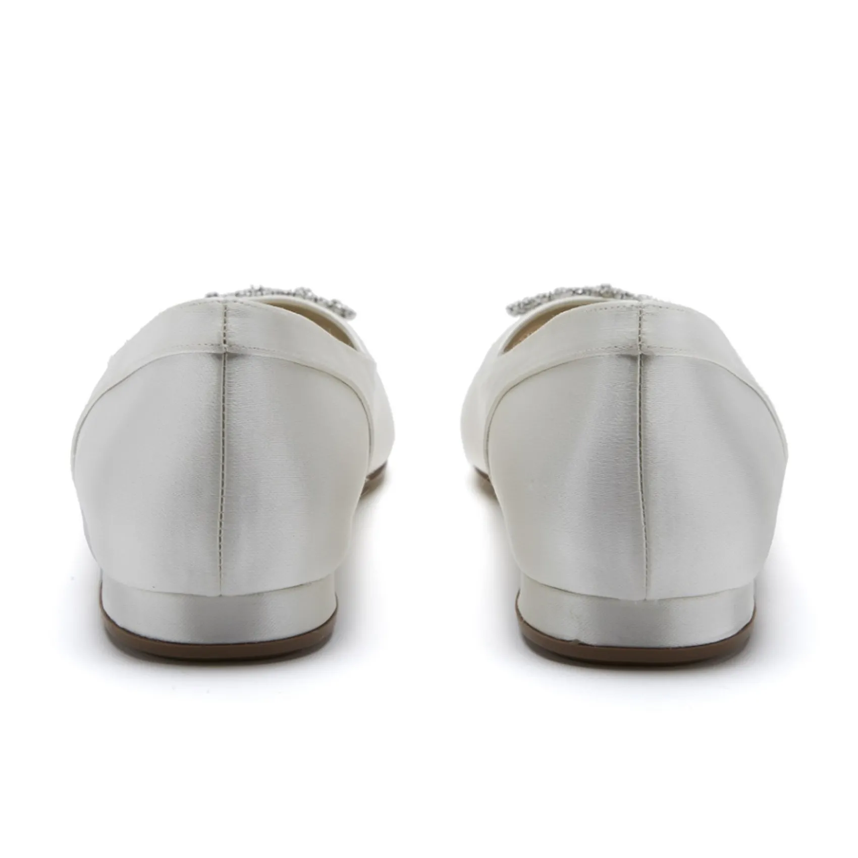 Rainbow Club Wedding Shoes | Shoes For Dyeing*Dulcie Dyeable Satin Pumps with Crystal Brooch Ivory