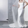 Rainbow Club Single Tier Veils | Chapel Length & Cathedral Veils*Intrigue Plain Long Single Tier Veil with Cut Edge Ivory